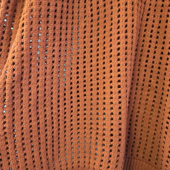 Halogen Open Knit Halter Sweater Tank Rust Orange XXL NWT - Picture 2 of 5